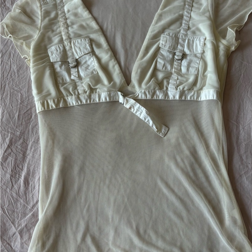 Hale Bob Cream Sheer Top